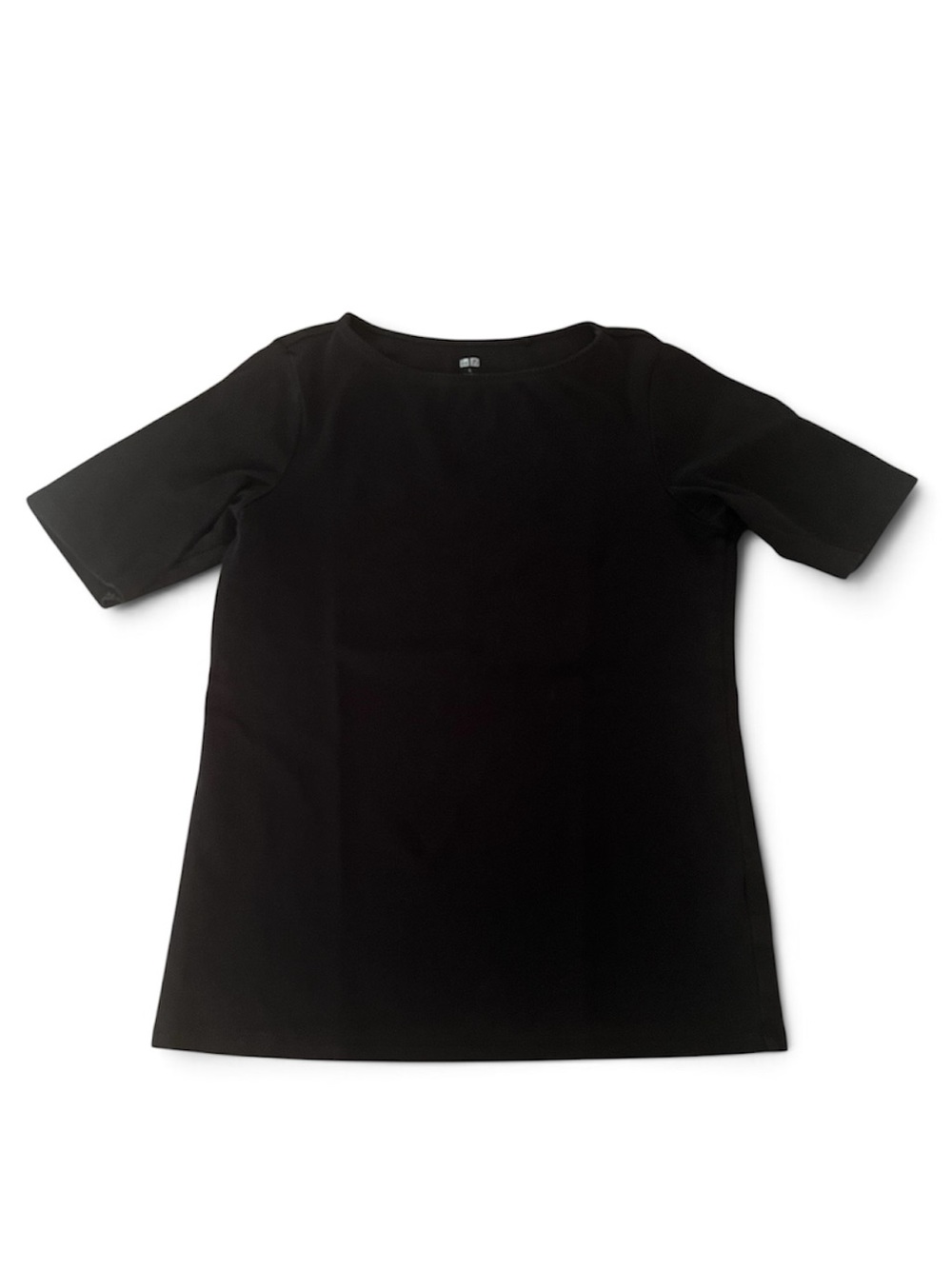 UNIQLO Women’s Black Cotton Spandex Top 3/4 Sleeve Size S